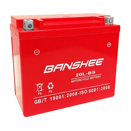 BANSHEE 12V 18Ah YTX20L-BS Battery for Honda TRX680 Rincon VTX1800 Gold Wing Valkyrie 20L-BS-Banshee12